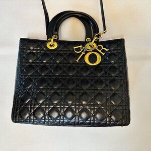 Authentic Christian Dior - Lady Dior Handbag, Large